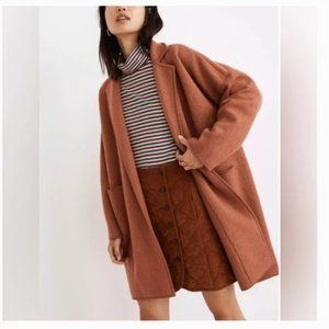Madewell Courton Natural Boiled Wool Sweater Coat